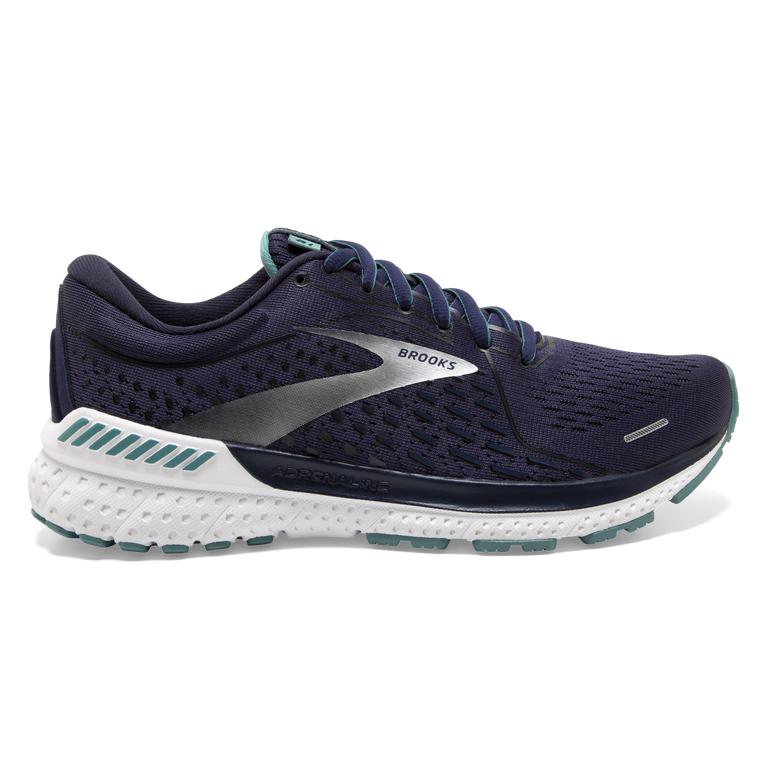 Brooks Women's Adrenaline GTS 21 Road Running Shoes - Peacoat/Teal/Silver (ETRM14986)